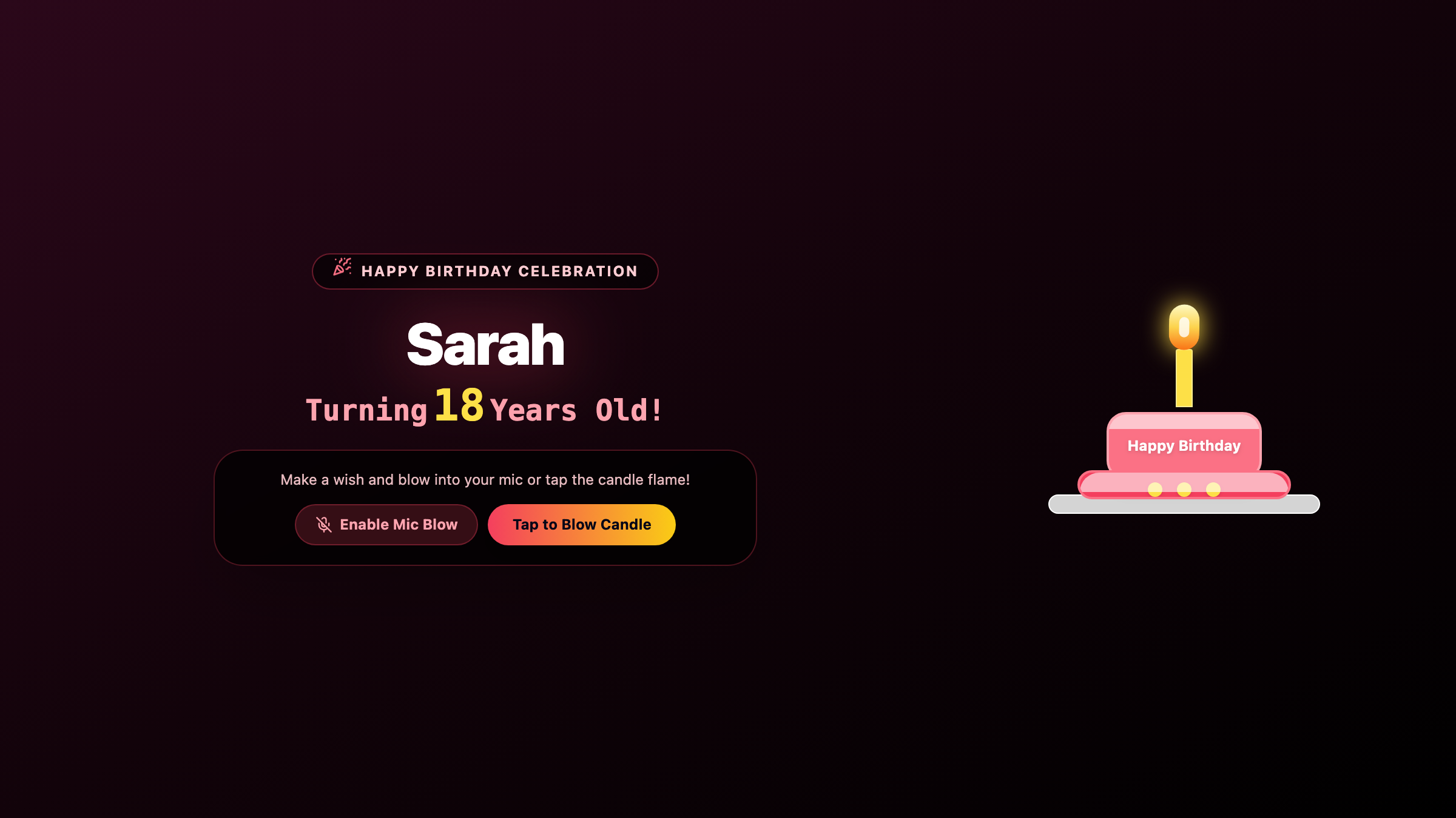 A vibrant party table featuring an old tablet acting as an interactive birthday cake with virtual candles and colorful confetti