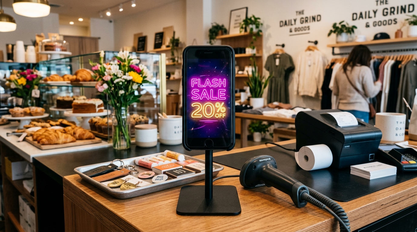 Boost POS Impulse Sales with a Dynamic Glowing Flash Sale Sign from an Old Phone