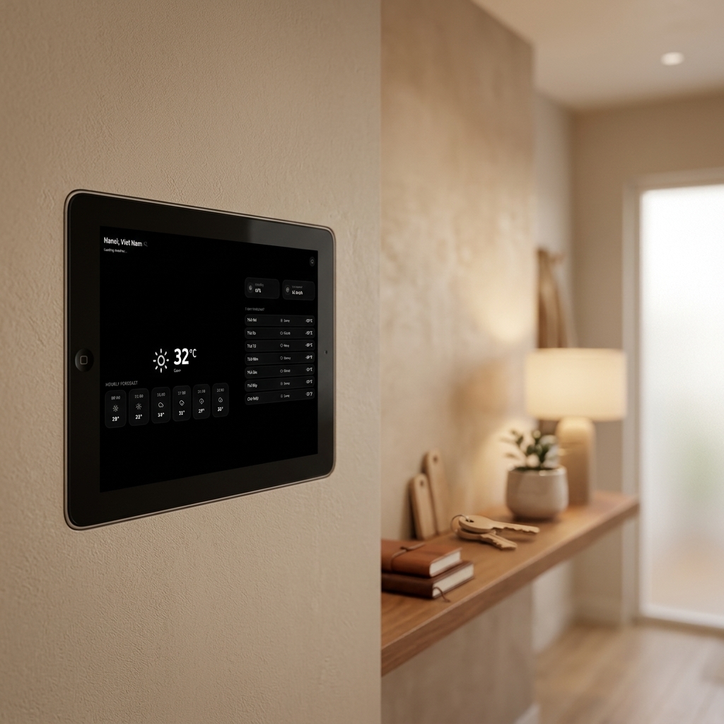 Wall-Mounted Weather Station on Old iPad